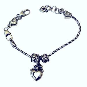 Brighton Bracelet with Heart Slide including a Heart Charm and 2 Heart S…